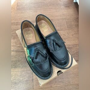 Solovair Classic Black Leather Tassel Loafers